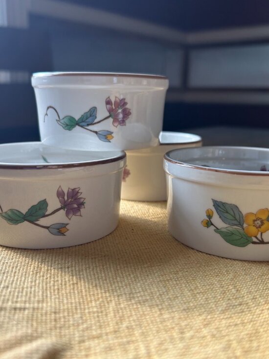 woodhill Other - Vintage retired Woodhill by Citation ceramic Ramekins hand painted yellow